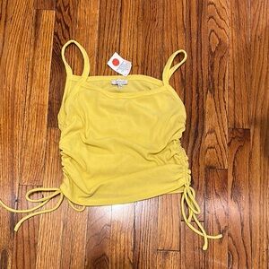 Yellow Ruched Tank Top